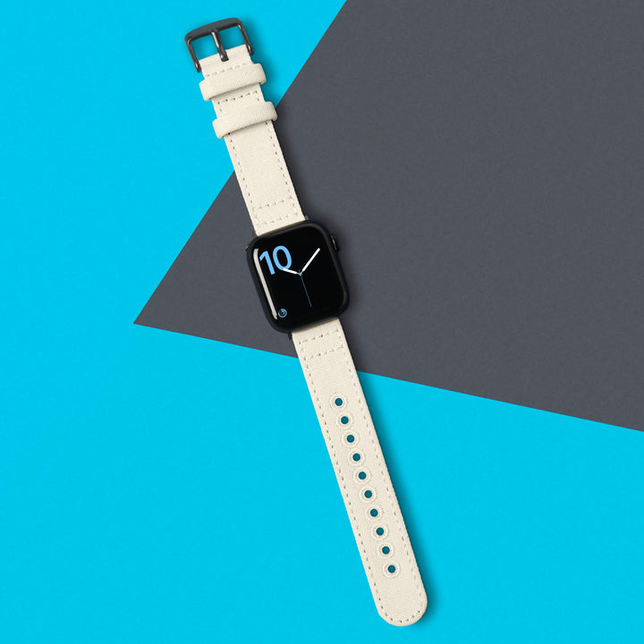 Apple Watch Canvas Watch Band - Alabaster/Space Gray