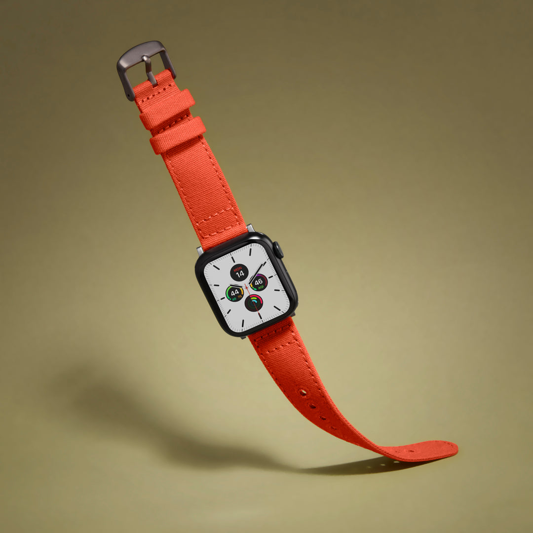 Apple Watch Canvas Watch Band - Tangelo Orange/Space Gray