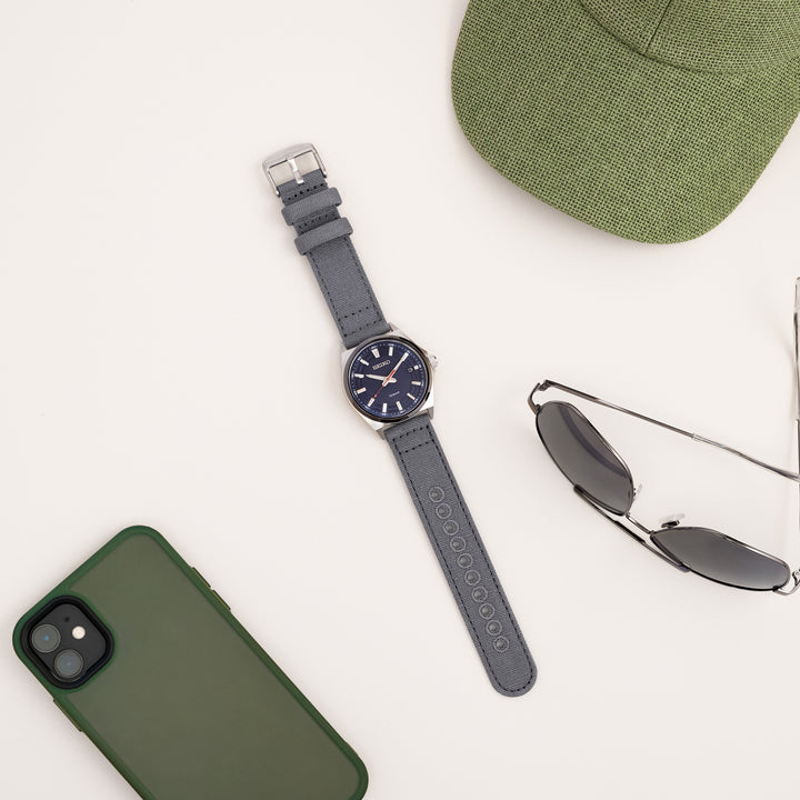 Quick Release Canvas Watch Band - Slate Gray