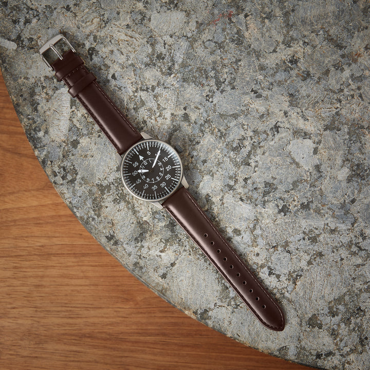 Quick Release Leather Watch Band - Dark Chestnut/Matched