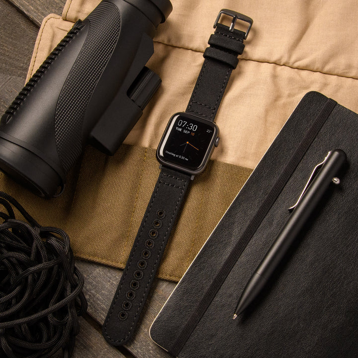 Apple Watch Canvas Watch Band - Black/Space Gray