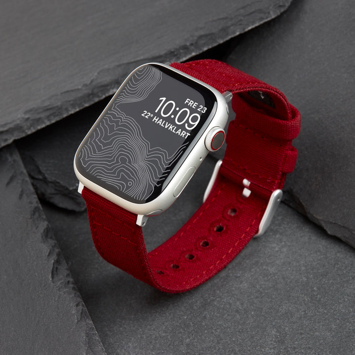 Apple Watch Canvas - Carmine Red/Silver Aluminum