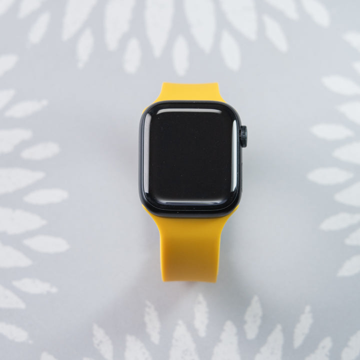 Apple Watch Custom Fit Silicone Watch Band - Naples Yellow/Gray