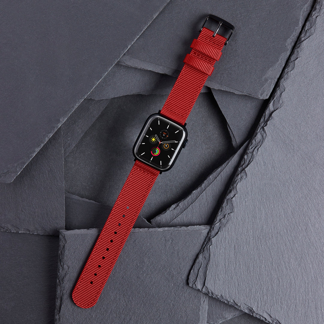 Apple Watch Nylon Watch Band - Red/Black