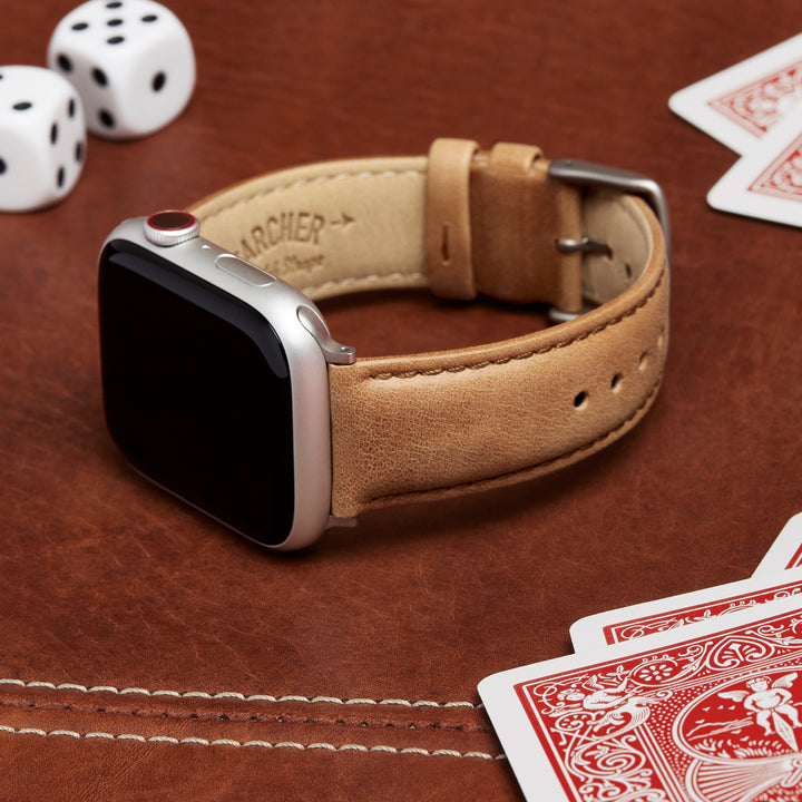 Apple Watch Leather - Camel Tan/Matched/Silver Aluminum