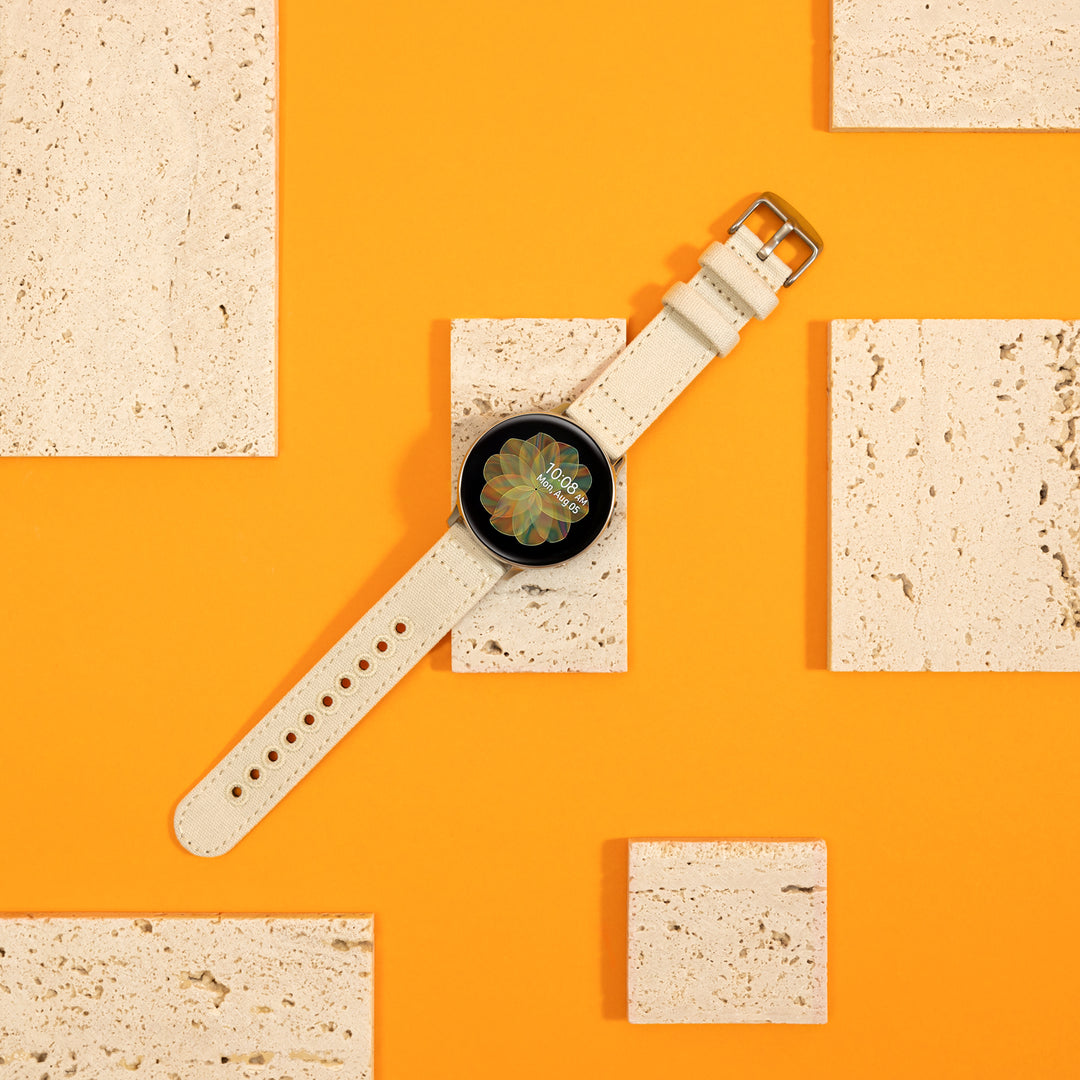 Quick Release Canvas Watch Band - Alabaster