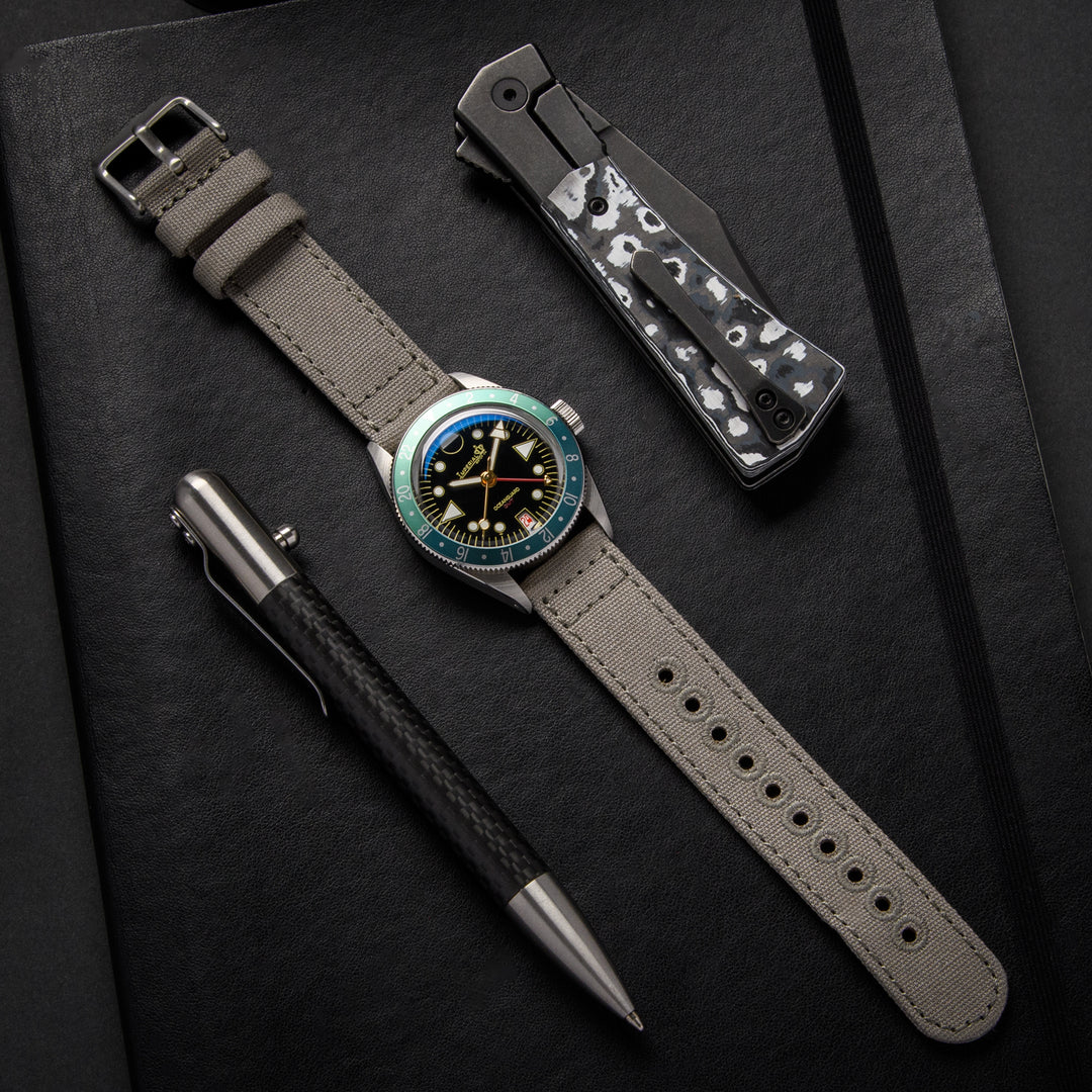 Quick Release Canvas Watch Band - Ash Gray