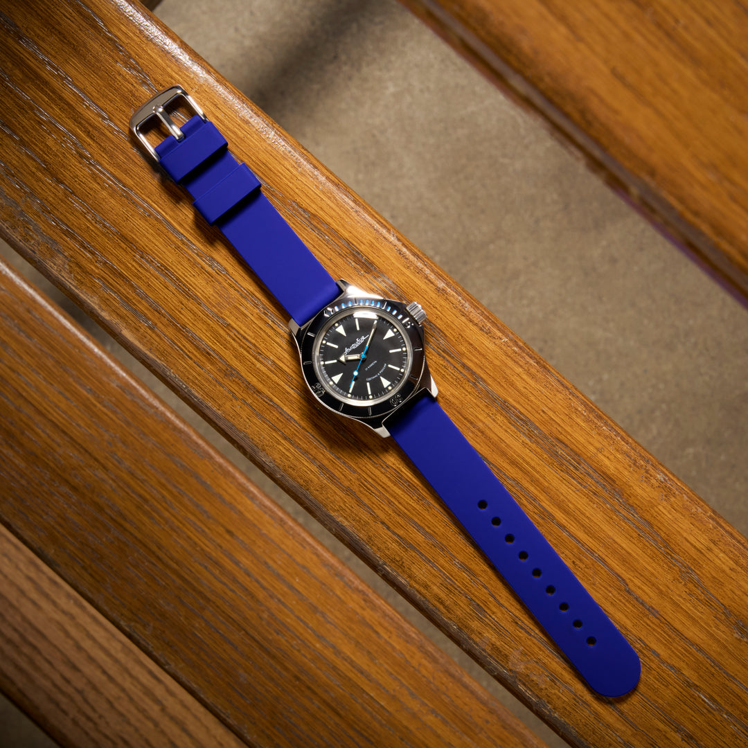 Quick Release Silicone Watch Band - Cobalt Blue