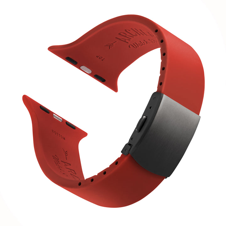 Apple Watch Custom Fit Silicone Watch Band - Venetian Red/Gray