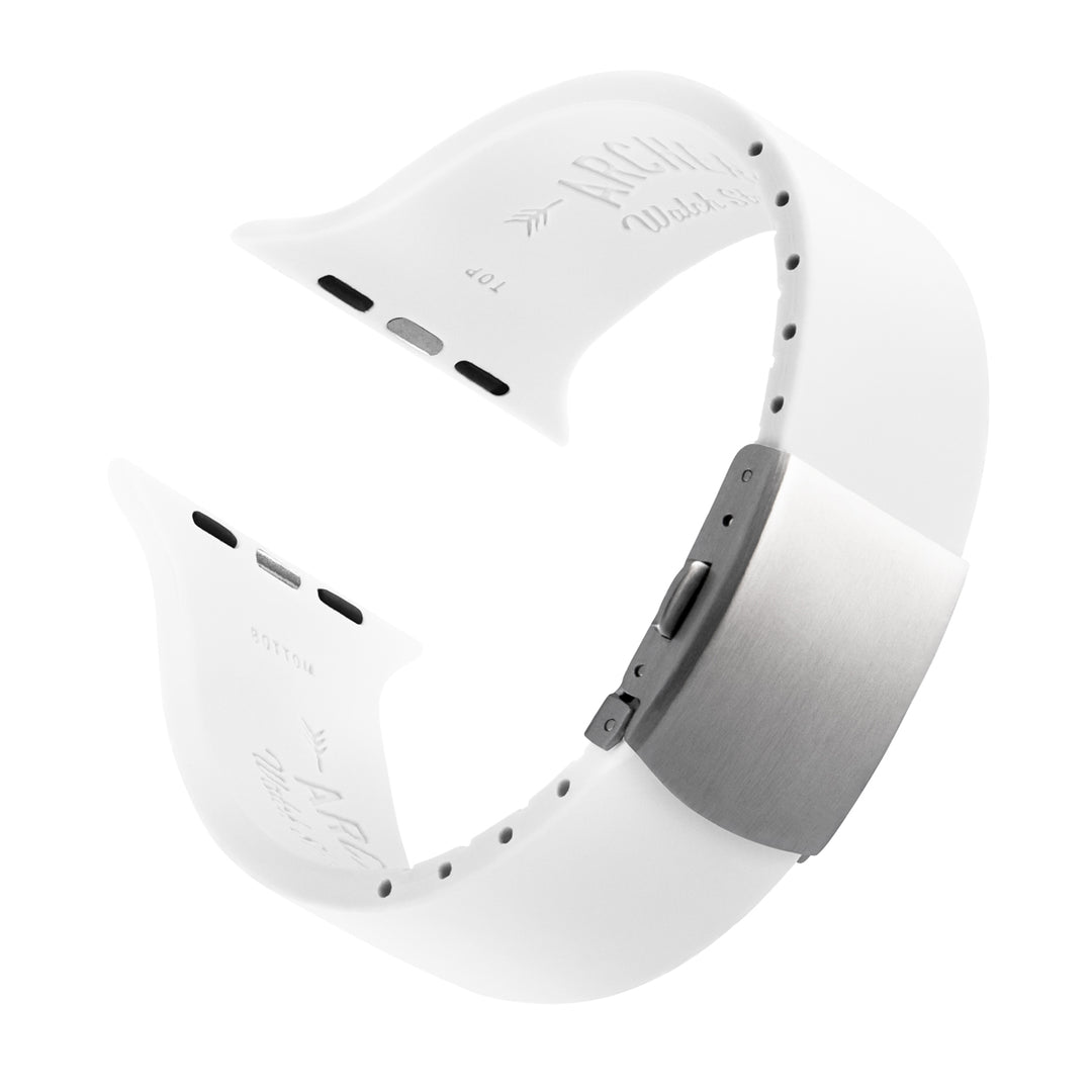 Apple Watch Custom Fit Silicone Watch Band - White/Silver