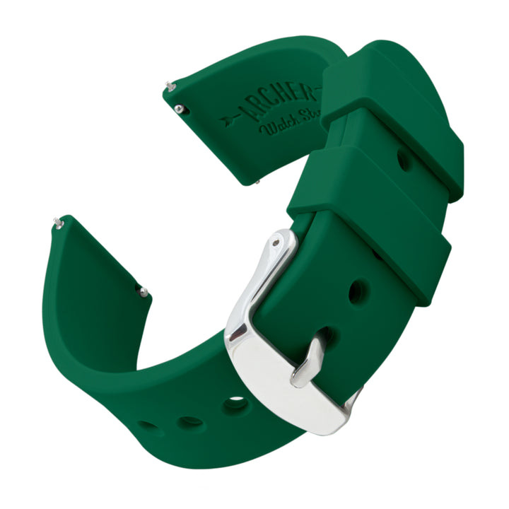 Quick Release Silicone Watch Band - Shamrock Green