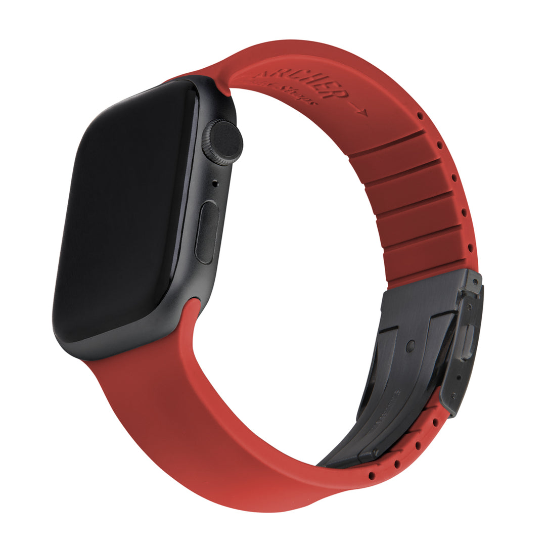 Apple Watch Custom Fit Silicone Watch Band - Venetian Red/Gray