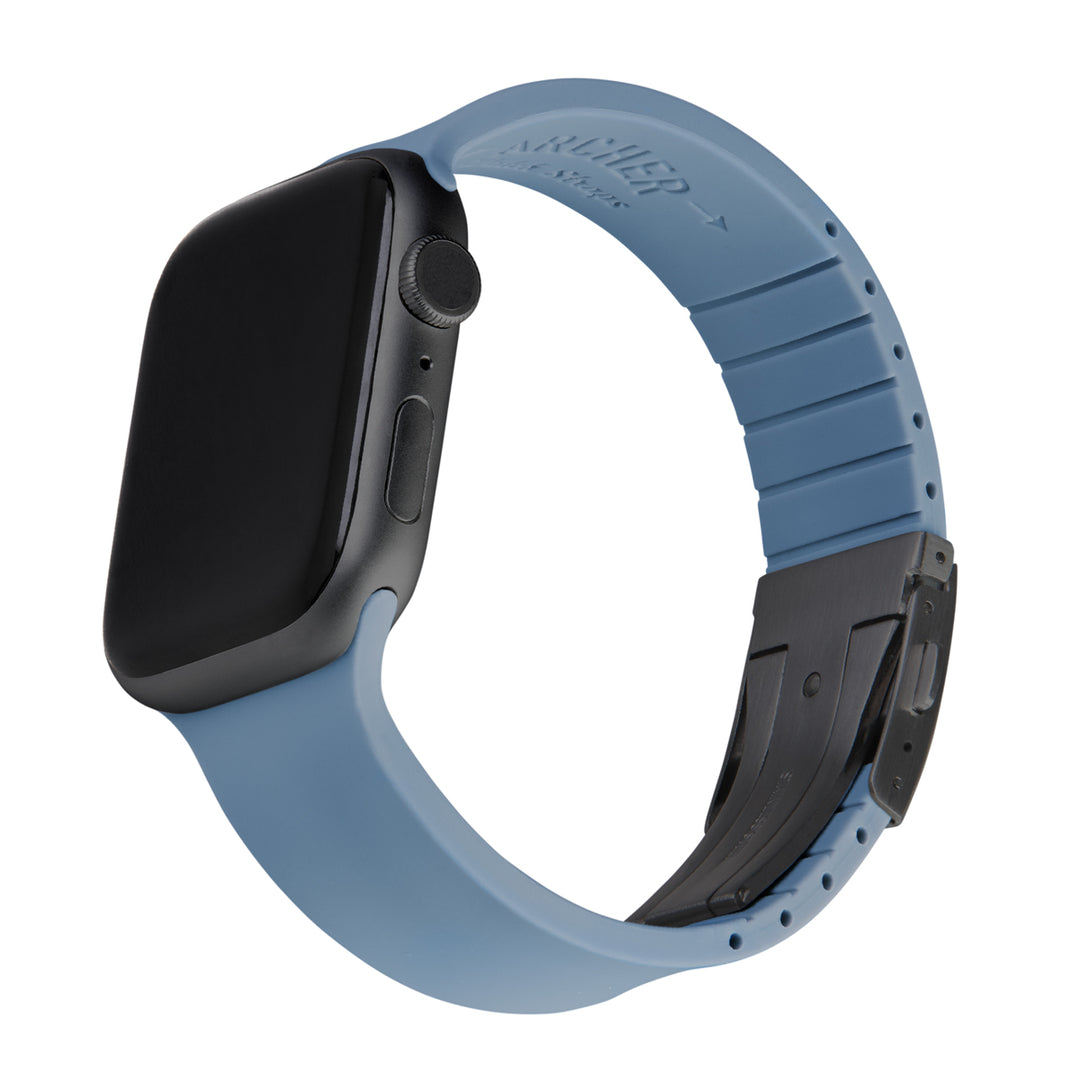 Apple Watch Custom Fit Silicone Watch Band - Steel Blue/Gray