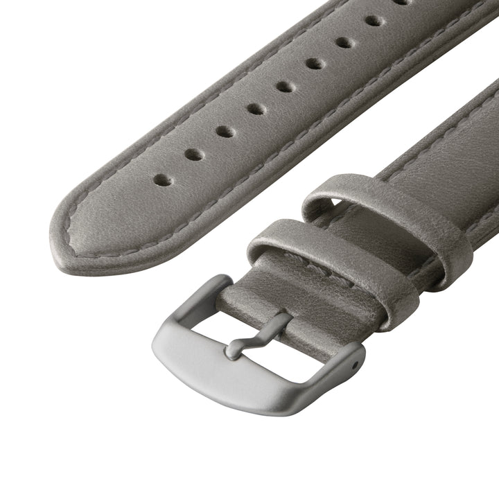 Apple Watch Leather Watch Band - Pewter Gray/Matched/Silver Aluminum