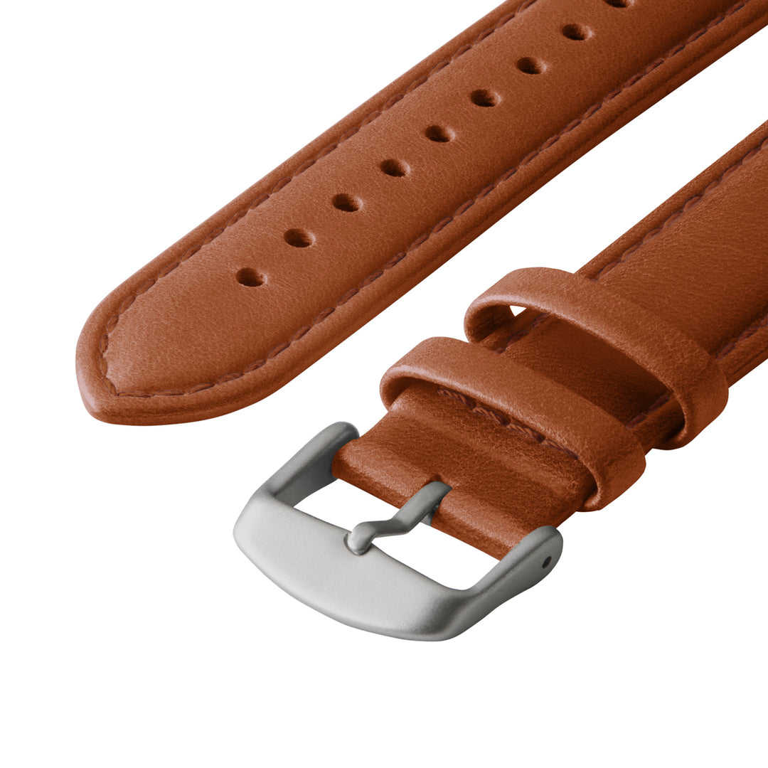 Apple Watch Leather - Cognac/Matched/Silver Aluminum