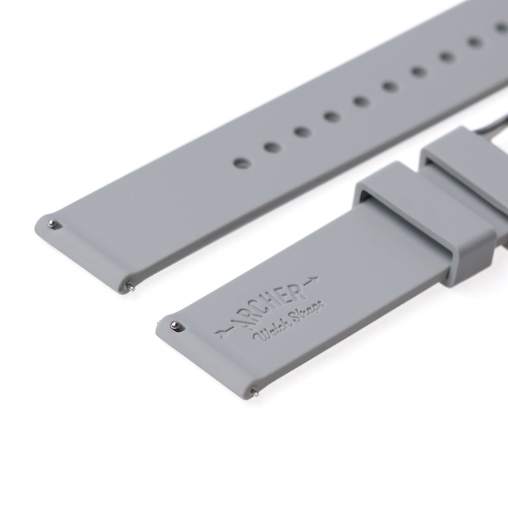 Quick Release Silicone Watch Band - Platinum Gray