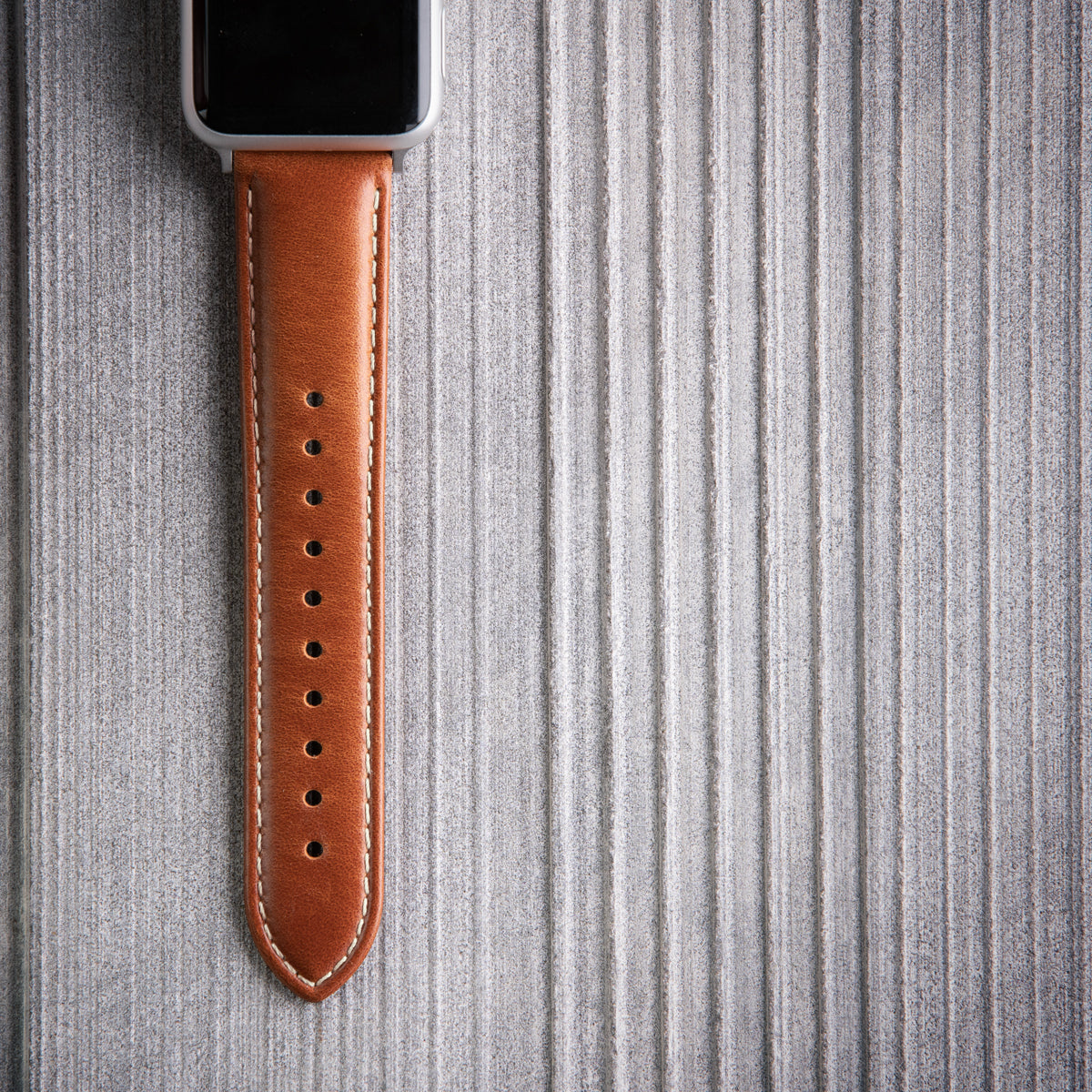 Archer Watch Straps - Top Grain Leather Watch Straps for Apple Watch  (Pewter Gray/Matched Thread, Matte Gray Hardware, 38/40/41mm) 