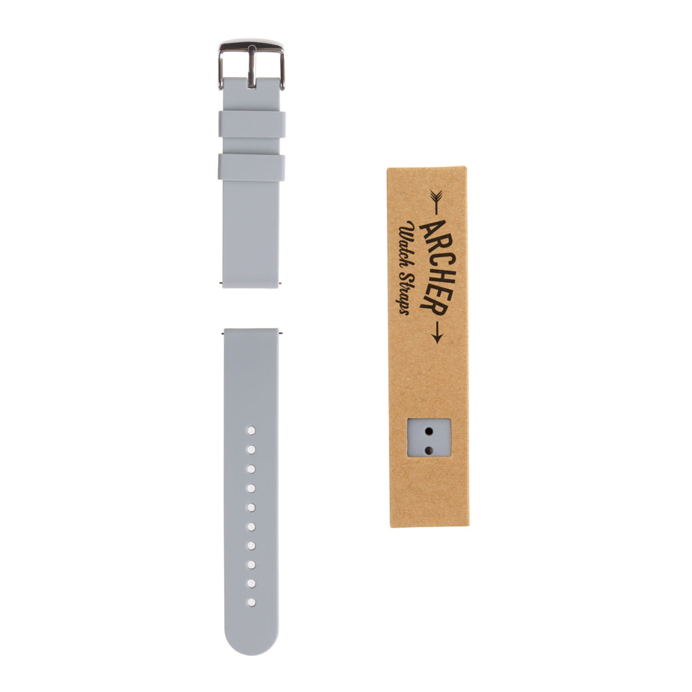 Quick Release Silicone Watch Band - Platinum Gray