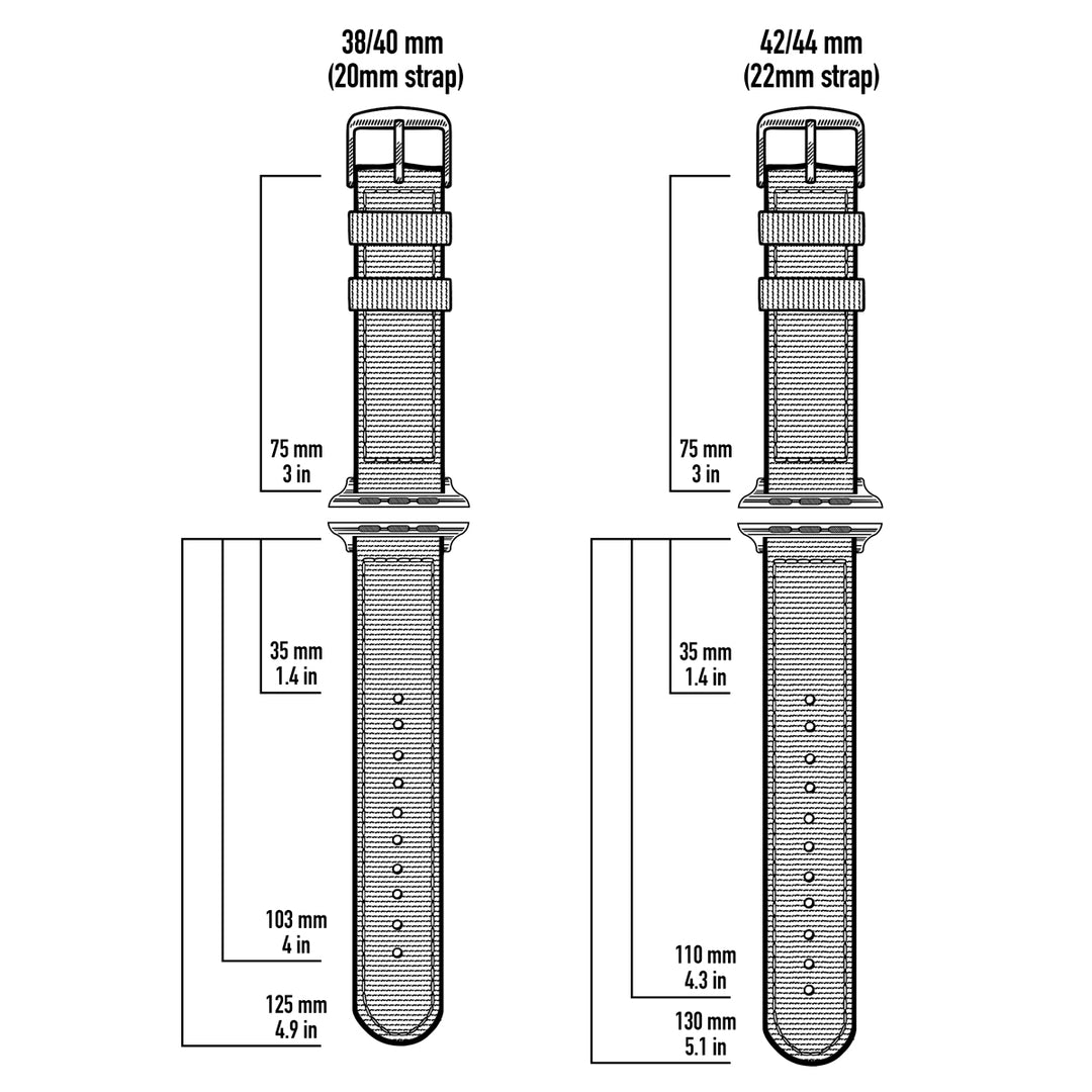 Apple Watch Canvas - Sand/Silver Aluminum, ARC-AWC2-SNDS42, ARC-AWC2-SNDS38