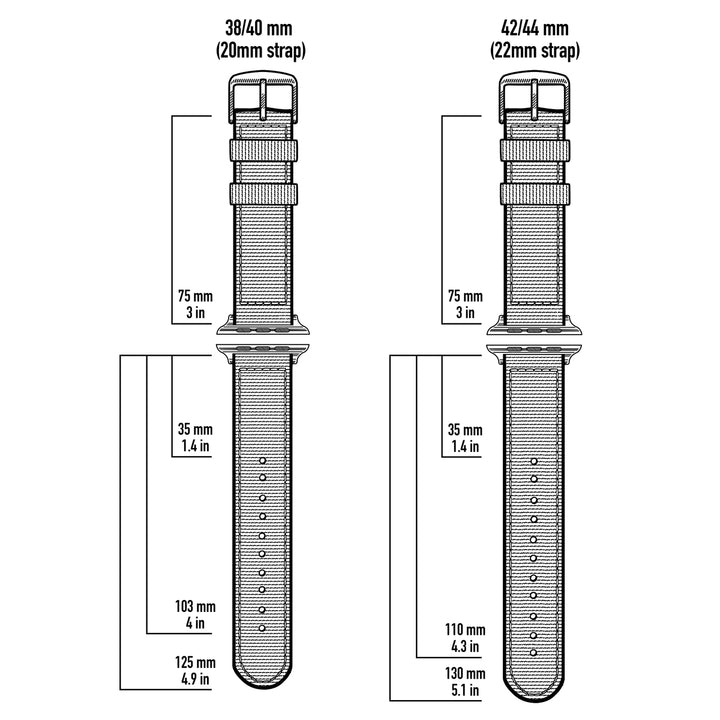 Apple Watch Canvas - Sand/Silver Aluminum, ARC-AWC2-SNDS42, ARC-AWC2-SNDS38