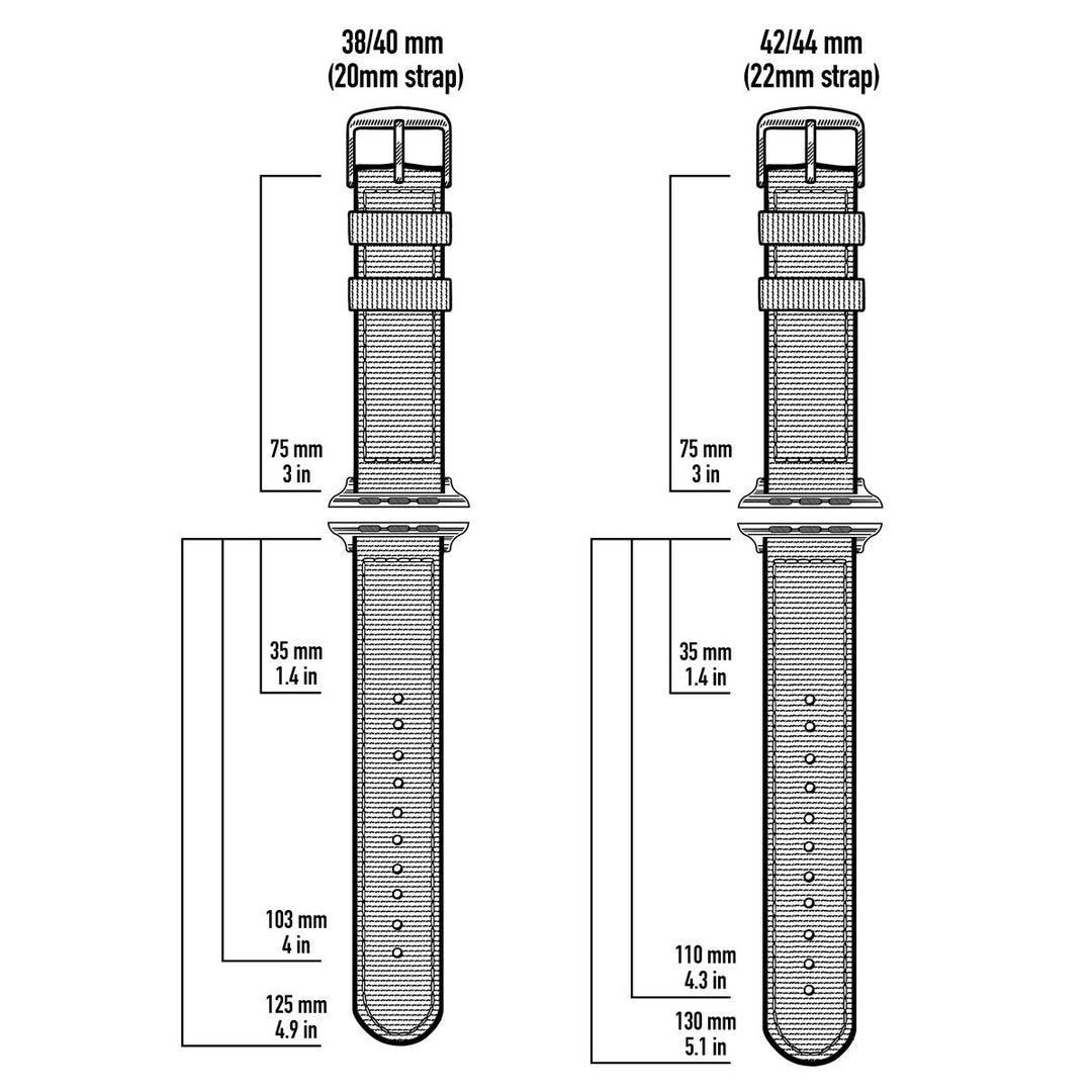 Apple Watch Canvas - Alabaster/Silver Aluminum, ARC-AWC2-ALBS42, ARC-AWC2-ALBS38