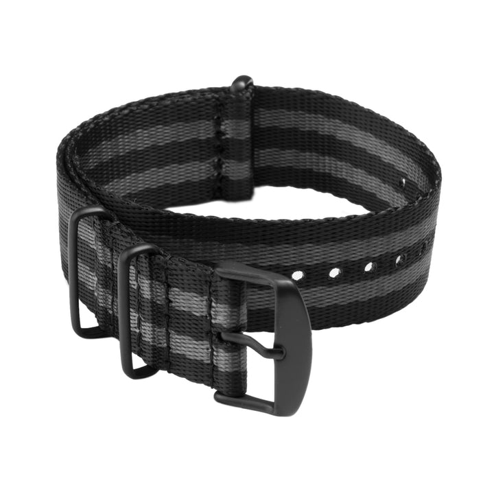 Seat Belt NATO - Black and Gray, Black Hardware, ARC-SBNATO-BLKGRYB22, ARC-SBNATO-BLKGRYB20, ARC-SBNATO-BLKGRYB18