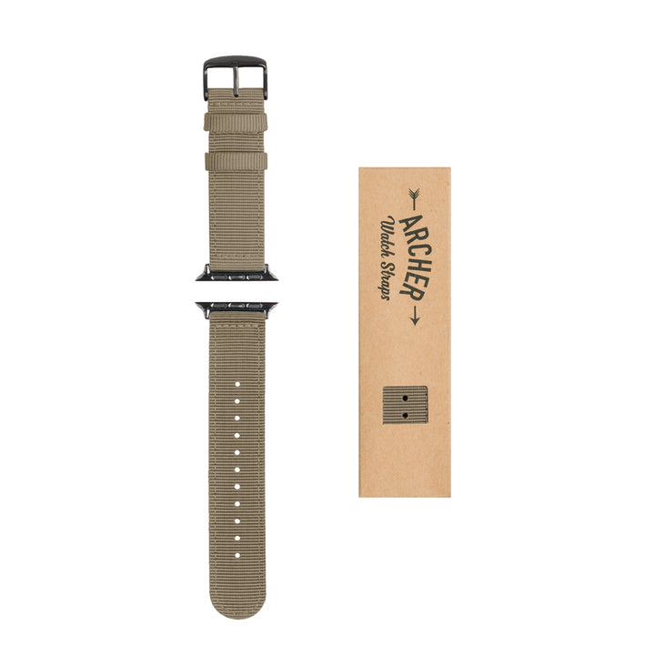 Apple Watch Nylon - Khaki/Black, ARC-AWNYL-KHKB42, ARC-AWNYL-KHKB38