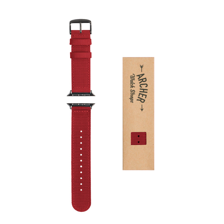 Apple Watch Nylon - Red/Black, ARC-AWNYL-REDB42, ARC-AWNYL-REDB38