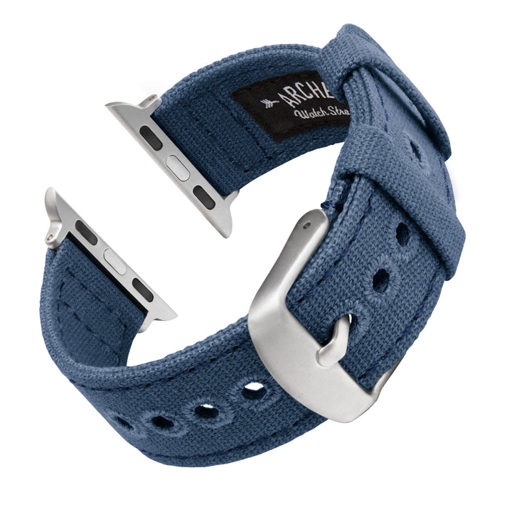 Apple Watch Canvas - Classic Denim Blue/Silver Aluminum, ARC-AWC2-BLUS42, ARC-AWC2-BLUS38