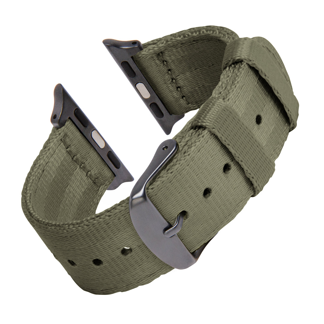 Apple Watch Seat Belt Nylon - Olive/Gray, ARC-AWSB-OLVG42, ARC-AWSB-OLVG38