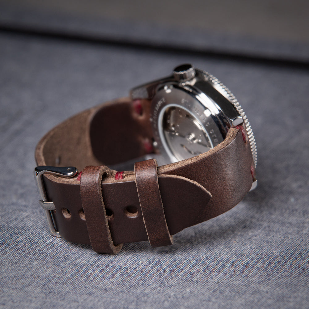 Quick Release Horween Leather - Havana Brown/Red, ARC-QRL2-BRNRED22, ARC-QRL2-BRNRED20, ARC-QRL2-BRNRED18